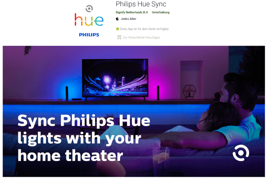 Philips Hue Syncbox App steht im App-Store zum Download bereit
